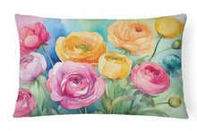 Load image into Gallery viewer, Ranunculus in Watercolor Fabric Decorative Pillow