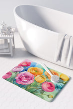 Load image into Gallery viewer, Ranunculus in Watercolor Memory Foam Kitchen Mat