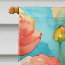 Load image into Gallery viewer, Ranunculus in Watercolor House Flag