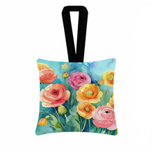 Load image into Gallery viewer, Ranunculus in Watercolor Hanging Square Fabric Ornament 3.5 × 3.5