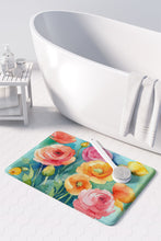 Load image into Gallery viewer, Ranunculus in Watercolor Memory Foam Kitchen Mat