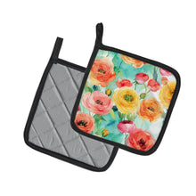 Load image into Gallery viewer, Ranunculus in Watercolor Pot Holders - Set of 2 Decorative Kitchen Helpers | Made in the USA