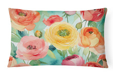 Load image into Gallery viewer, Ranunculus in Watercolor Fabric Decorative Pillow