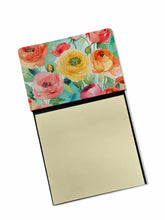 Load image into Gallery viewer, Ranunculus in Watercolor Sticky Note Holder- Refiilable Desk Accessory Note Pad