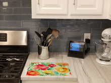 Load image into Gallery viewer, Ranunculus in Watercolor Glass Cutting Boards – Durable, Decorative Kitchen Art Large
