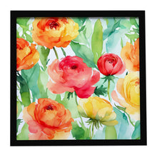Load image into Gallery viewer, Ranunculus in Watercolor Framed Metal Print