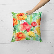 Load image into Gallery viewer, Ranunculus in Watercolor Throw Pillow