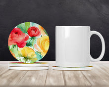 Load image into Gallery viewer, Ranunculus in Watercolor Large Sandstone Coasters Pack of 4
