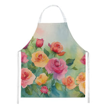 Load image into Gallery viewer, Roses in Watercolor Apron – Artist-Designed Kitchen, BBQ &amp; Craft Apron
