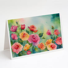 Load image into Gallery viewer, Roses in Watercolor Greeting Cards -  Blank Note Cards – 8-Pack of Artist-Designed Cards with Envelopes