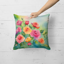 Load image into Gallery viewer, Roses in Watercolor Throw Pillow
