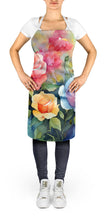 Load image into Gallery viewer, Roses in Watercolor Apron – Artist-Designed Kitchen, BBQ &amp; Craft Apron