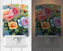 Load image into Gallery viewer, Roses in Watercolor Ceramic Night Light