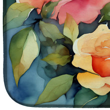 Load image into Gallery viewer, Roses in Watercolor Dish Drying Mat
