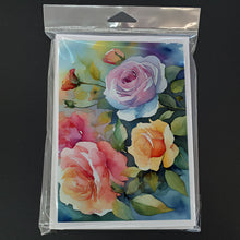 Load image into Gallery viewer, Roses in Watercolor Greeting Cards -  Blank Note Cards – 8-Pack of Artist-Designed Cards with Envelopes