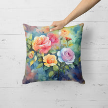 Load image into Gallery viewer, Roses in Watercolor Throw Pillow
