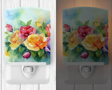 Load image into Gallery viewer, Roses in Watercolor Ceramic Night Light