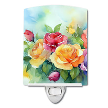 Load image into Gallery viewer, Roses in Watercolor Ceramic Night Light
