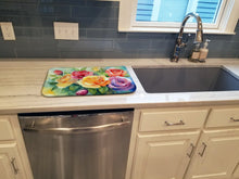 Load image into Gallery viewer, Roses in Watercolor Dish Drying Mat