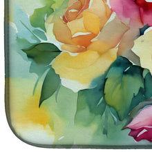 Load image into Gallery viewer, Roses in Watercolor Dish Drying Mat