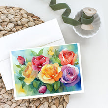 Load image into Gallery viewer, Roses in Watercolor Greeting Cards -  Blank Note Cards – 8-Pack of Artist-Designed Cards with Envelopes