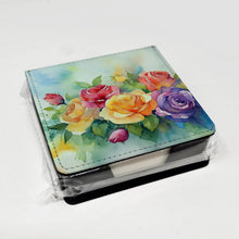 Load image into Gallery viewer, Roses in Watercolor PU Leather Note Paper Holder