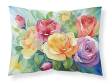 Load image into Gallery viewer, Roses in Watercolor Fabric Standard Pillowcase – Artistic Decorative Front, White Back