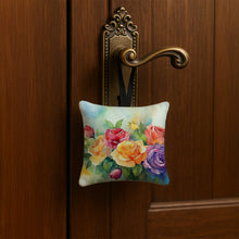 Load image into Gallery viewer, Roses in Watercolor Hanging Square Fabric Ornament 3.5 × 3.5