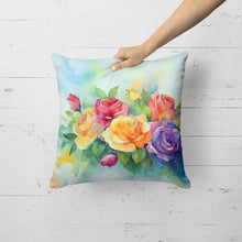 Load image into Gallery viewer, Roses in Watercolor Throw Pillow