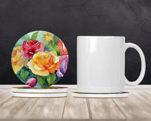 Load image into Gallery viewer, Roses in Watercolor Large Sandstone Coasters Pack of 4