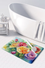 Load image into Gallery viewer, Roses in Watercolor Memory Foam Kitchen Mat