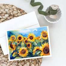 Load image into Gallery viewer, Sunflowers in Watercolor Greeting Cards -  Blank Note Cards – 8-Pack of Artist-Designed Cards with Envelopes