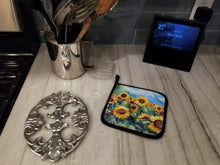 Load image into Gallery viewer, Sunflowers in Watercolor Pot Holders - Set of 2 Decorative Kitchen Helpers | Made in the USA