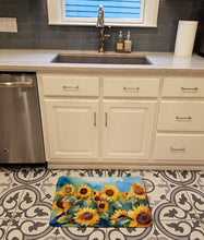 Load image into Gallery viewer, Sunflowers in Watercolor Memory Foam Kitchen Mat