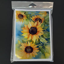 Load image into Gallery viewer, Sunflowers in Watercolor Greeting Cards -  Blank Note Cards – 8-Pack of Artist-Designed Cards with Envelopes