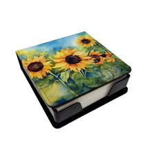 Load image into Gallery viewer, Sunflowers in Watercolor PU Leather Note Paper Holder