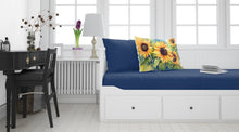 Load image into Gallery viewer, Sunflowers in Watercolor Fabric Standard Pillowcase – Artistic Decorative Front, White Back