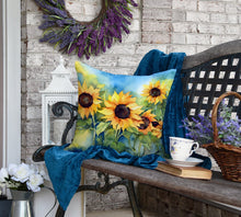 Load image into Gallery viewer, Sunflowers in Watercolor Throw Pillow