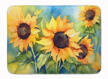 Load image into Gallery viewer, Sunflowers in Watercolor Memory Foam Kitchen Mat