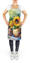 Load image into Gallery viewer, Sunflowers in Watercolor Apron – Artist-Designed Kitchen, BBQ &amp; Craft Apron
