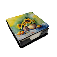 Load image into Gallery viewer, Sunflowers in Watercolor PU Leather Note Paper Holder