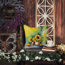 Load image into Gallery viewer, Sunflowers in Watercolor Throw Pillow