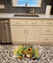 Load image into Gallery viewer, Sunflowers in Watercolor Memory Foam Kitchen Mat