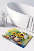 Load image into Gallery viewer, Sunflowers in Watercolor Memory Foam Kitchen Mat