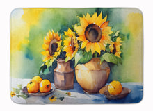 Load image into Gallery viewer, Sunflowers in Watercolor Memory Foam Kitchen Mat