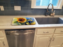 Load image into Gallery viewer, Sunflowers in Watercolor Dish Drying Mat