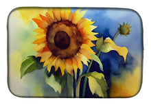 Load image into Gallery viewer, Sunflowers in Watercolor Dish Drying Mat