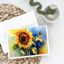 Load image into Gallery viewer, Sunflowers in Watercolor Greeting Cards -  Blank Note Cards – 8-Pack of Artist-Designed Cards with Envelopes