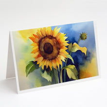 Load image into Gallery viewer, Sunflowers in Watercolor Greeting Cards -  Blank Note Cards – 8-Pack of Artist-Designed Cards with Envelopes