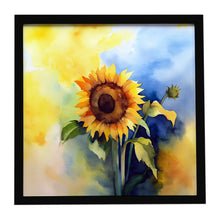 Load image into Gallery viewer, Sunflowers in Watercolor Framed Metal Print